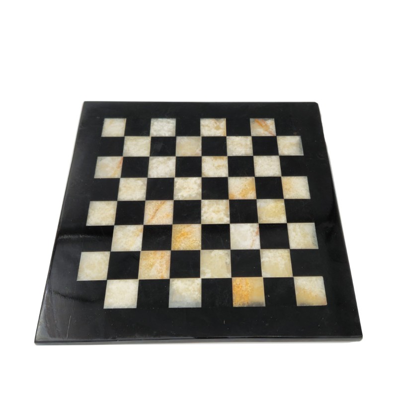 Σκακιέρα μαρμάρινη μαύρο-μπεζ
